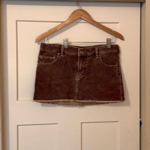 Brown corduroy mini skirt